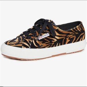 Superga Velvet Zebra Print Sneakers
